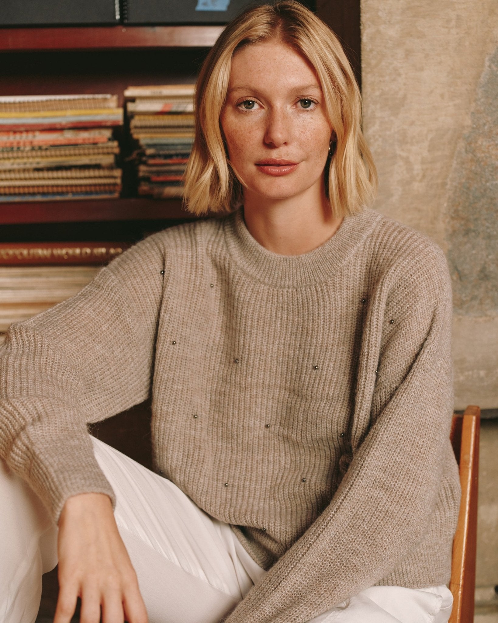Beaded Crew Neck Sweater - Hazel Wood – Bella Dahl
