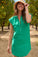 Bella DahlCap Sleeve Henley Dress - Tropical GreenDresses