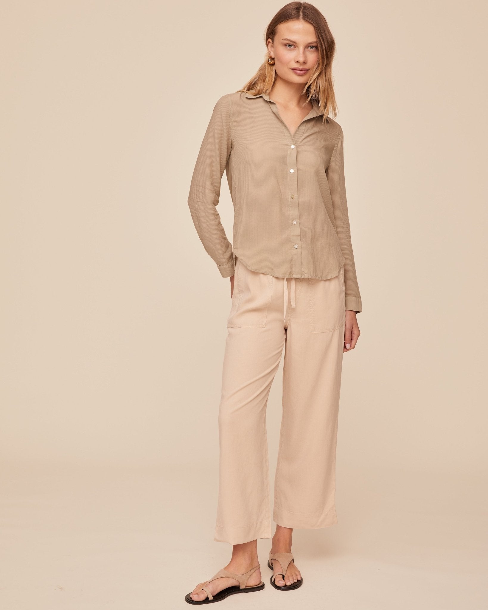 Classic Rib Button Down Shirt - Misty Fern – Bella Dahl