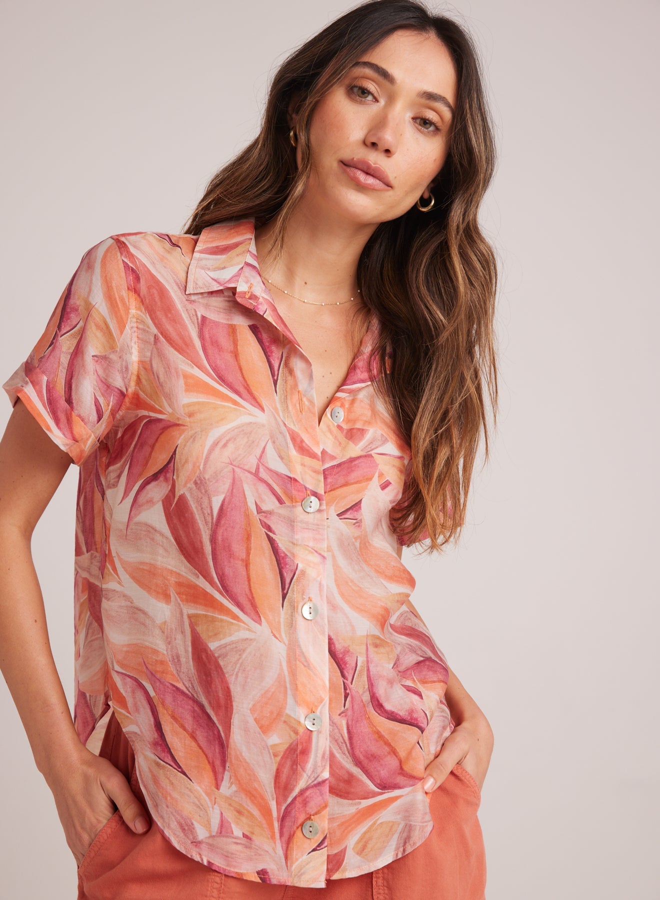 CUFFED SHORT SLEEVE SHIRT PTLVP Bella Dahl