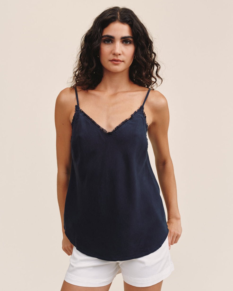 Frayed Tencel Cami in Vintage Black - Bella Dahl