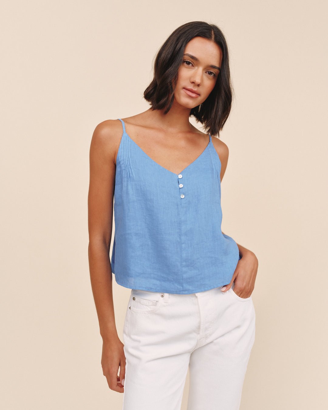 Pintuck Camisole - Ocean Blue – Bella Dahl