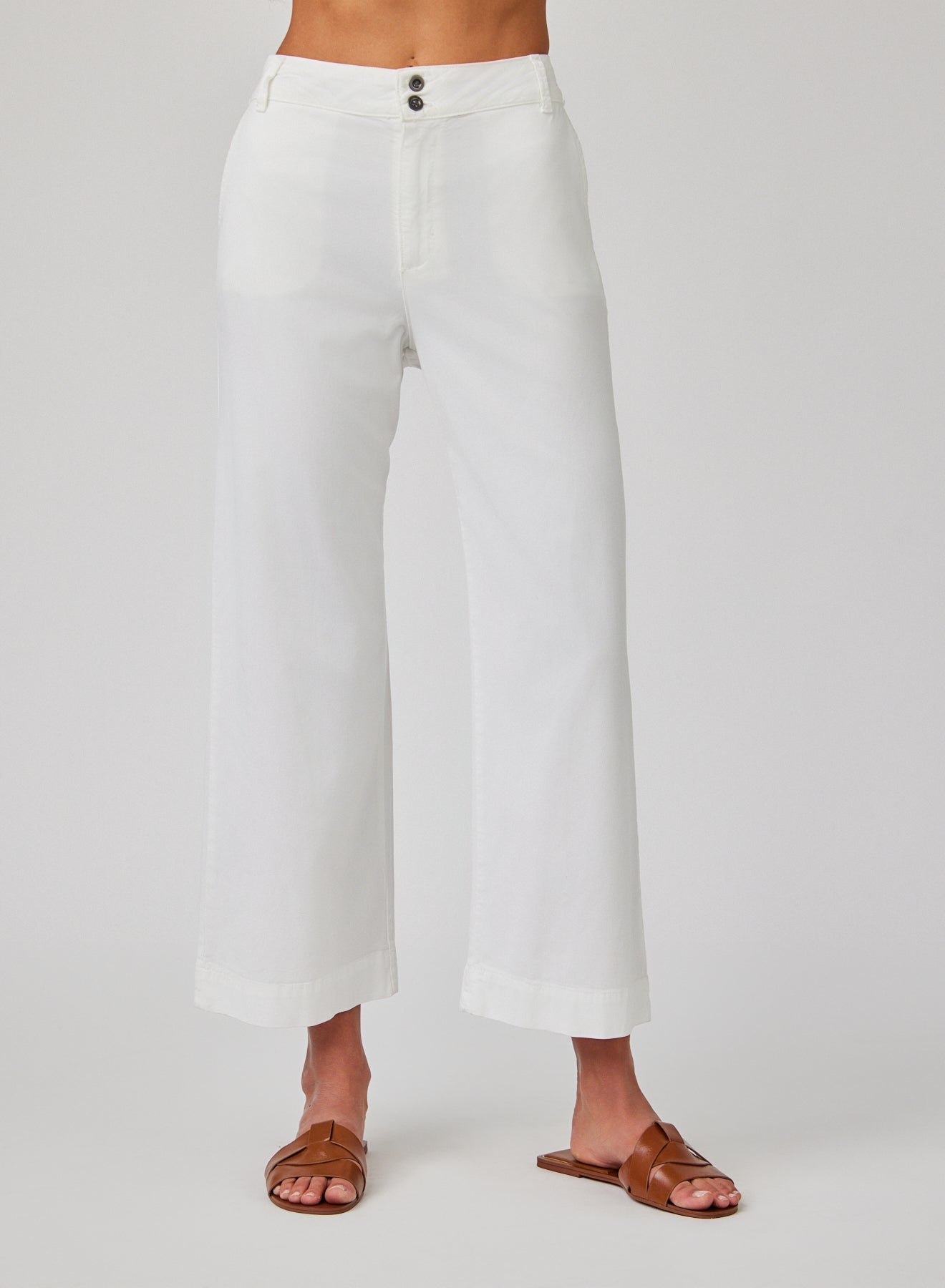 ㍗*㌍様 2000s archive cropped button pants Saige Wide Leg Crop - White – Bella Dahl