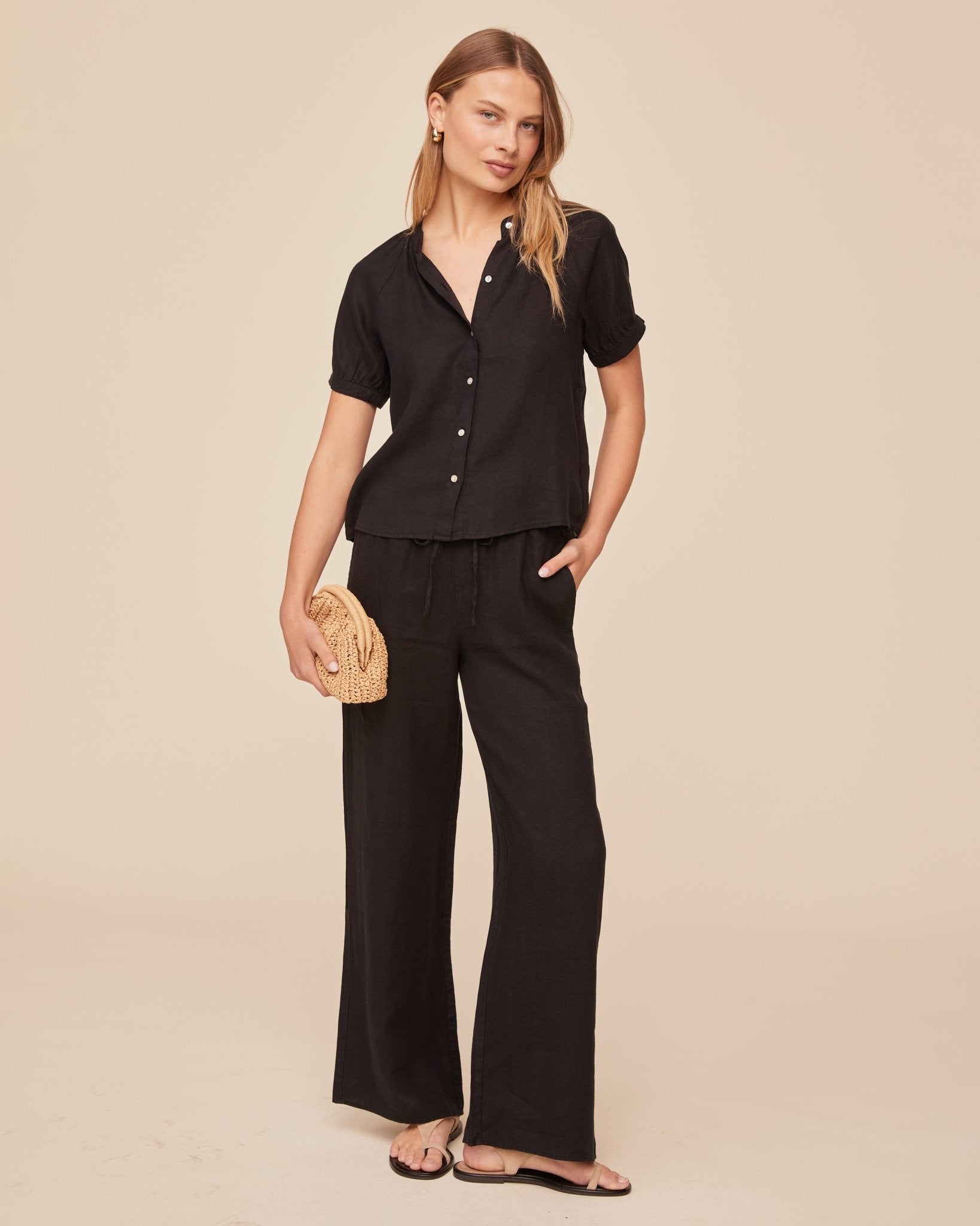 Short Sleeve Raglan Shirt - Black – Bella Dahl