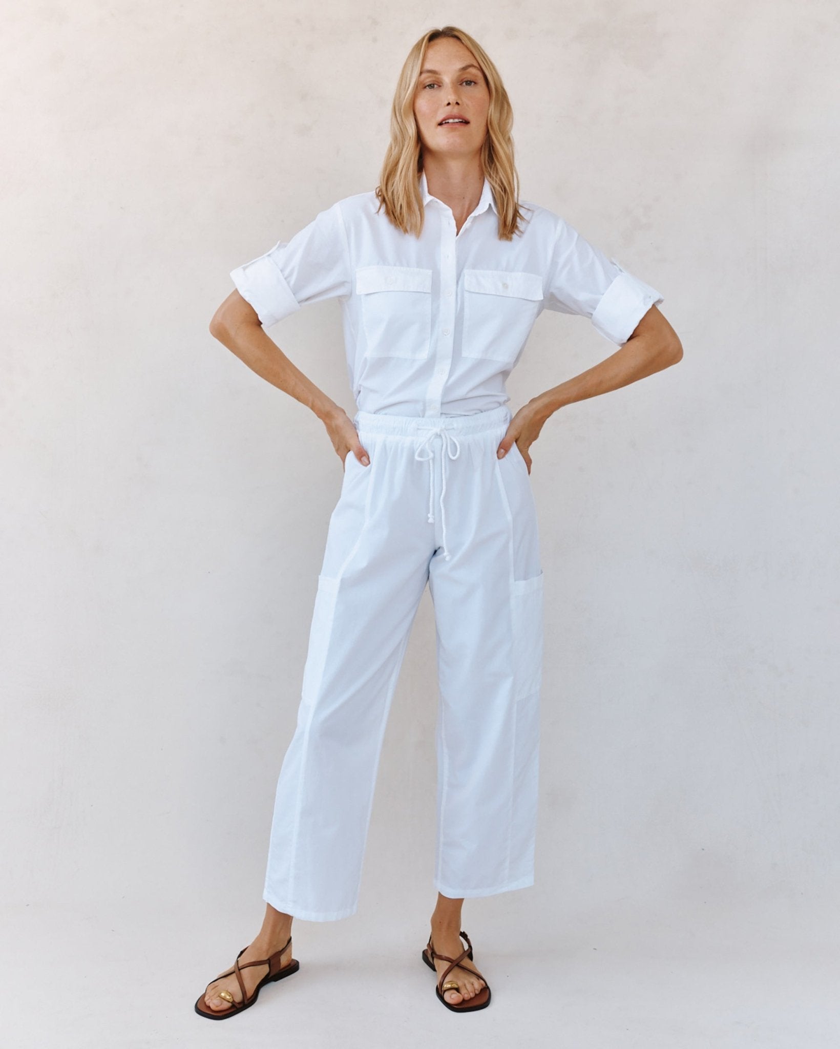 Side Pocket Seamed Pant - White – Bella Dahl
