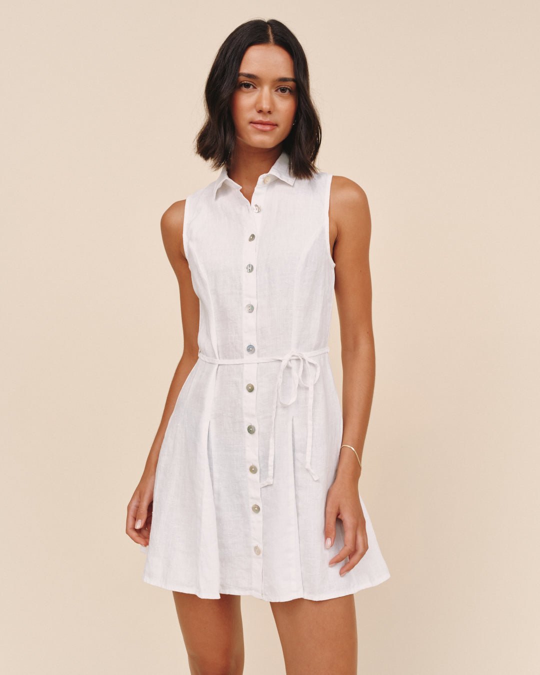 sleeveless shirt dress with collar Seamed | White | M | Dresses Evening Gown Dresses vs. SU25224 US Size:9-10Y tailored finish