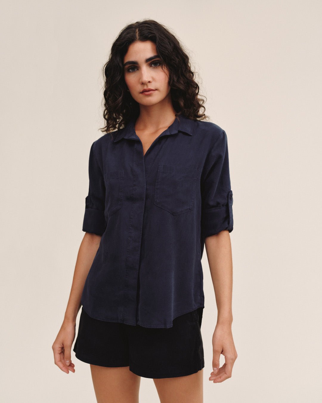 Split Back Button Down in Endless Sea - Bella Dahl