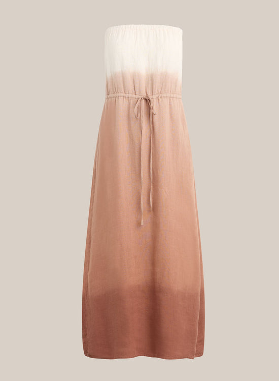 Bella DahlStrapless Linen Maxi Dress - Coconut Ombre DyeDresses