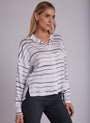 Bella DahlLong Sleeve High Low Hem Shirt - Frosted Stripes PrintTops