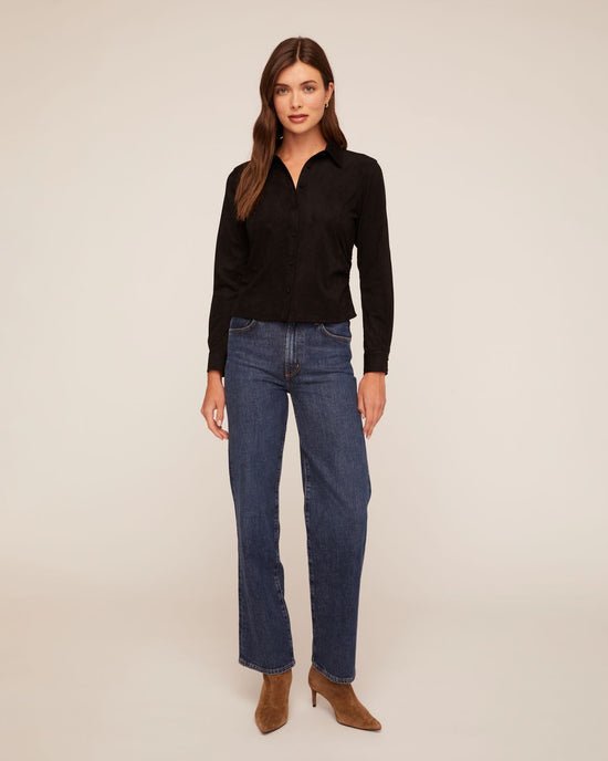 Bella Dahl Fitted Button Down - Black