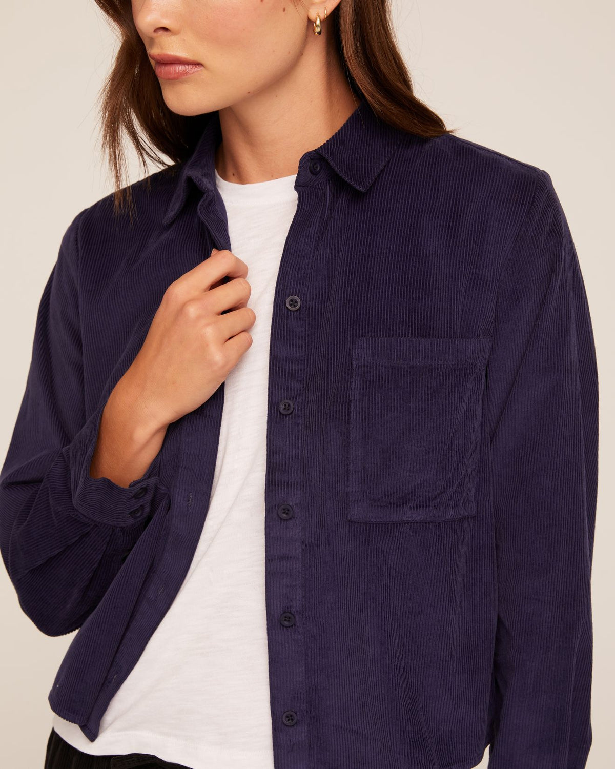 Long Sleeve Patch Pocket Work Shirt - Twilight