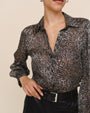 Bella Dahl3/4 Bishop Sleeve Button Up - Silver LeopardTops