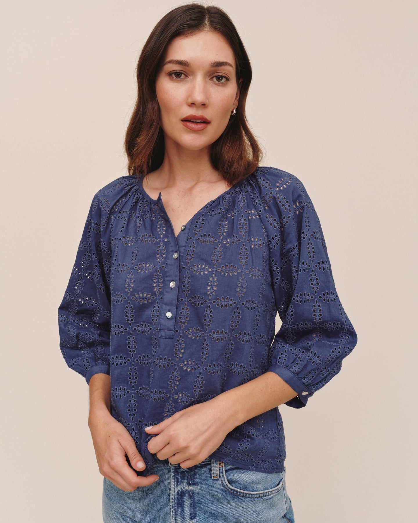Bella Dahl3/4 Sleeve Pullover - Indigo BluesTops