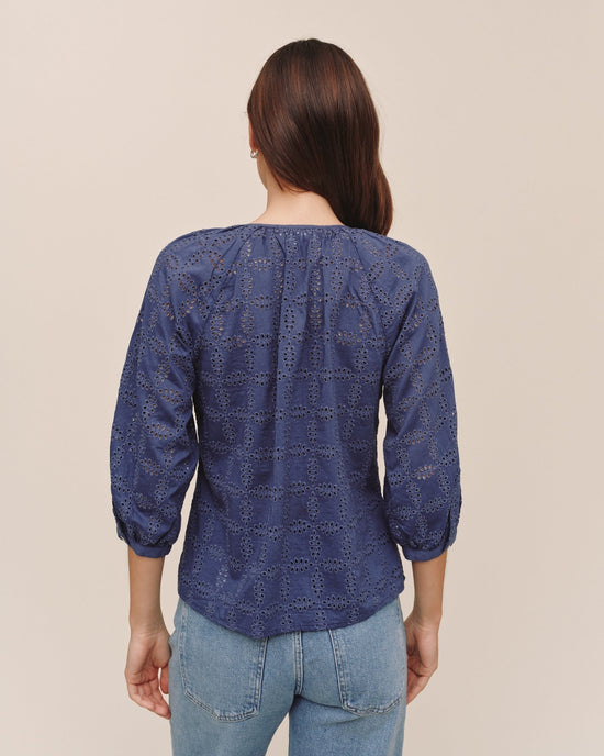 Bella Dahl 3/4 Sleeve Pullover - Indigo Blues View 2