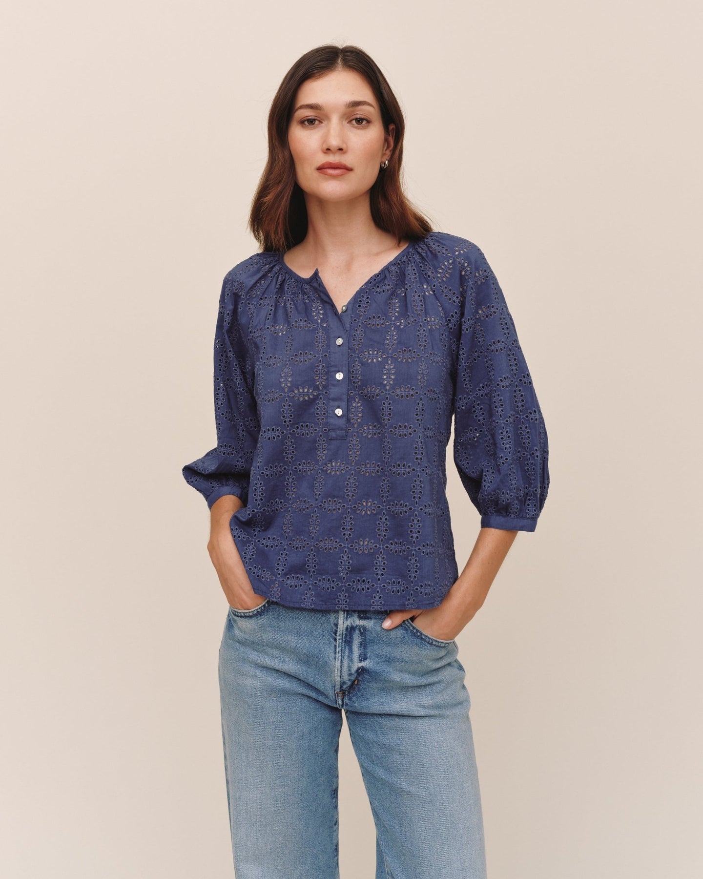 Bella Dahl3/4 Sleeve Pullover - Indigo BluesTops