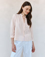 Bella Dahl3/4 Sleeve Tie Neck Blouse - Pink OpalTops