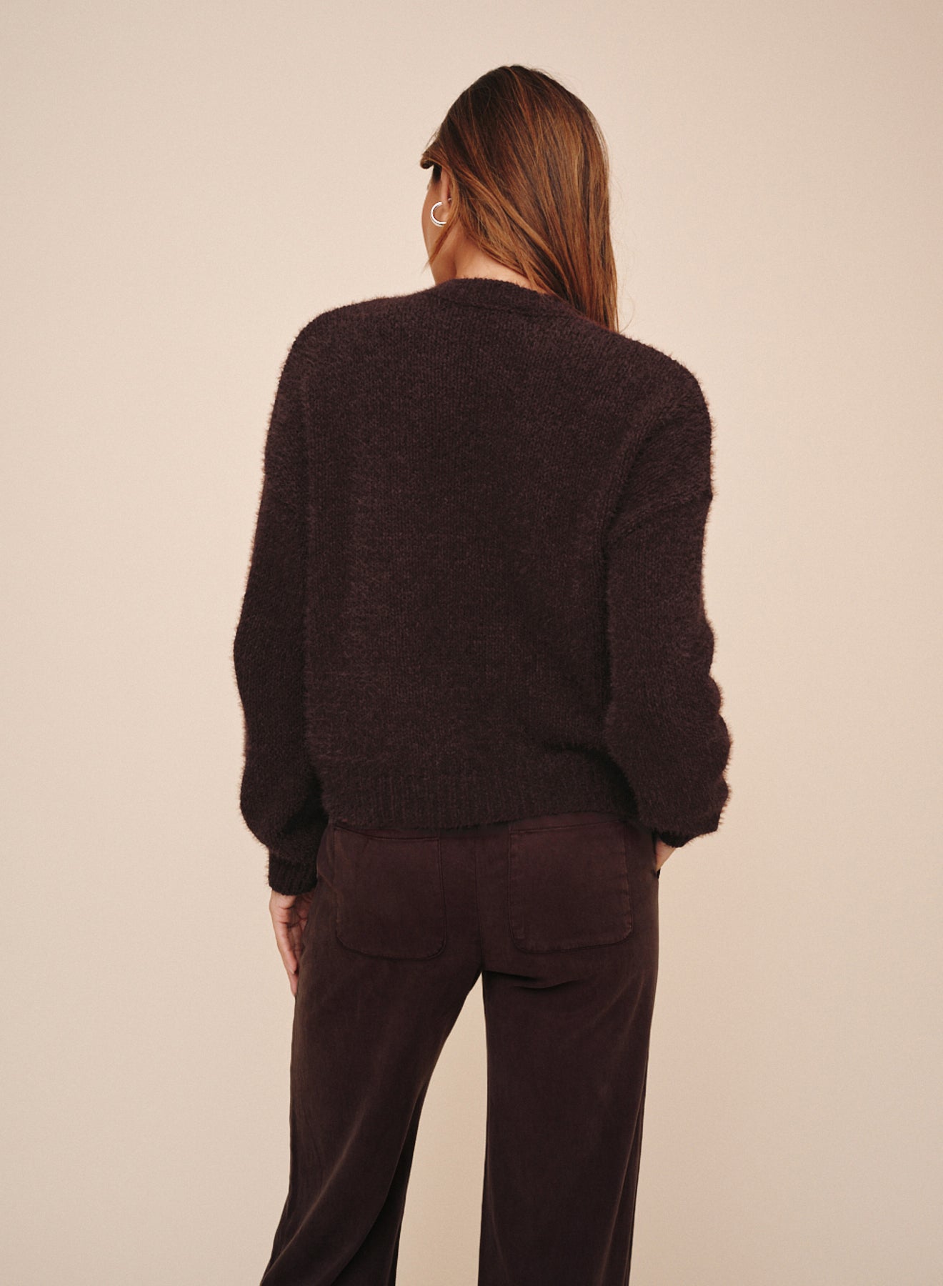 Drop Shoulder Sweater - Dark Chestnut