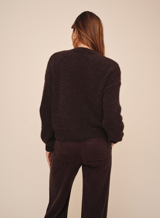 Bella Dahl Drop Shoulder Sweater - Dark Chestnut View 2