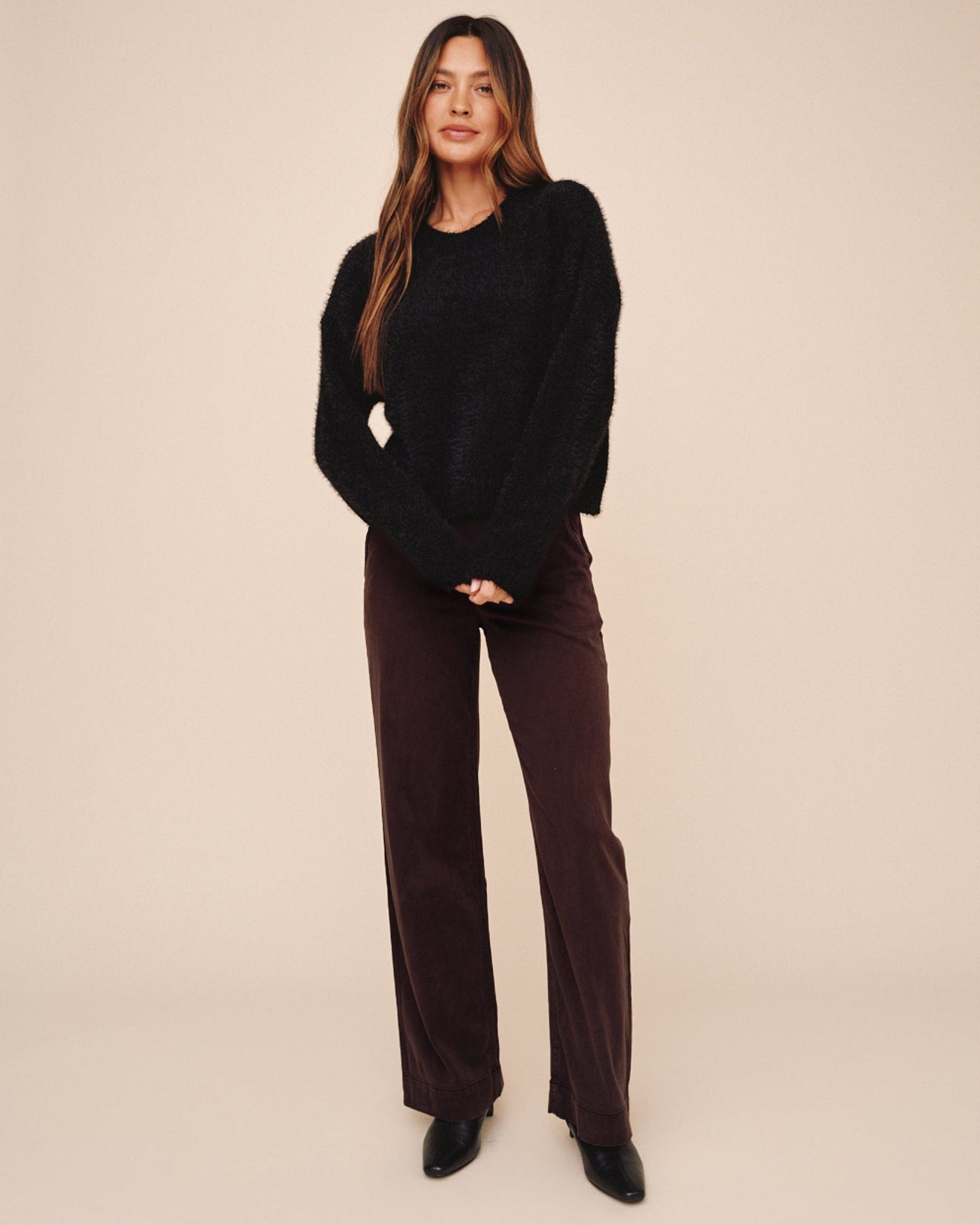 Drop Shoulder Sweater - Black