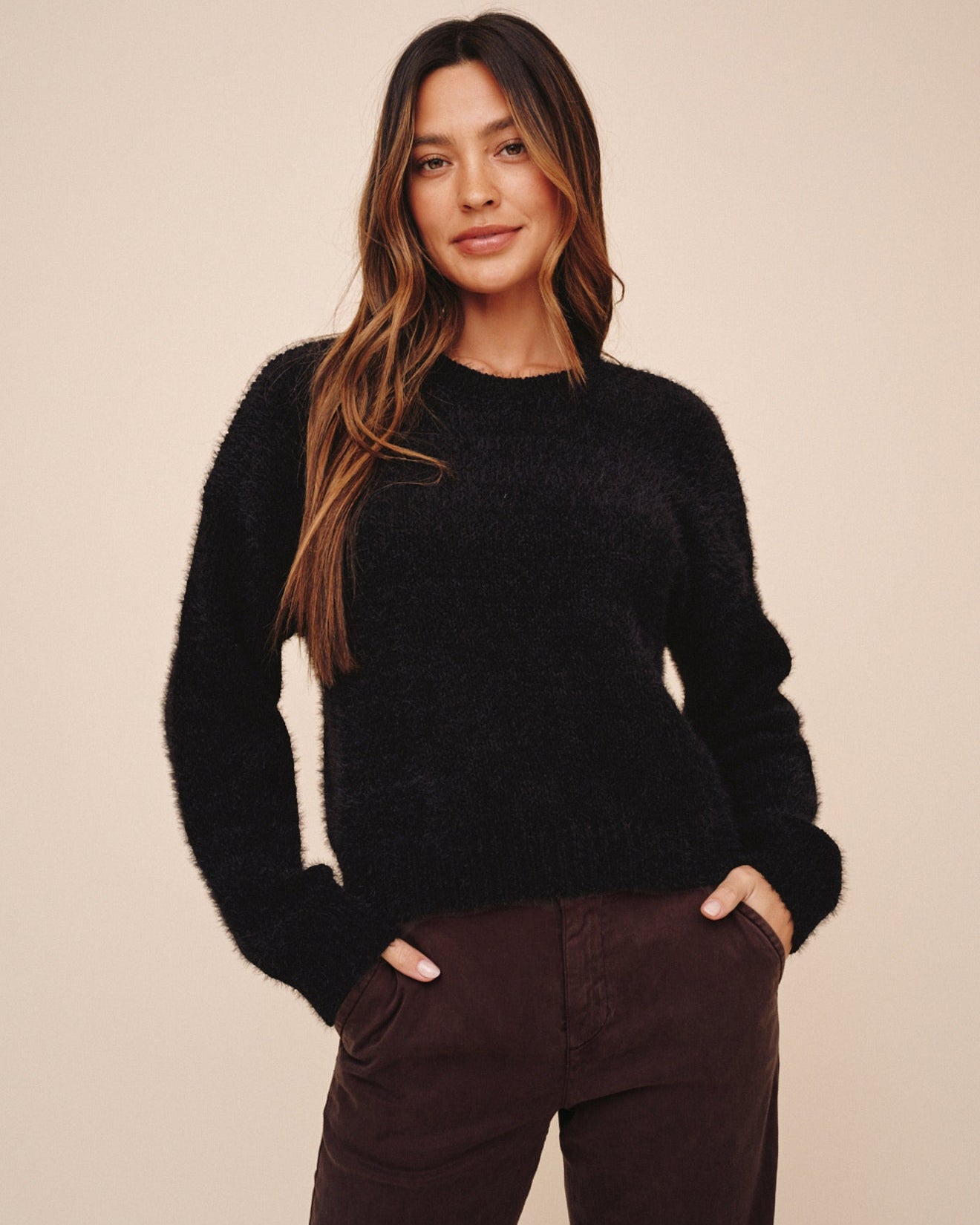 Drop Shoulder Sweater - Black