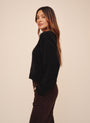 Drop Shoulder Sweater - Black