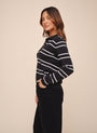 Long Sleeve Placket Pullover - Graphite Stripe