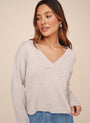V-Neck Sweater - Heather Mist