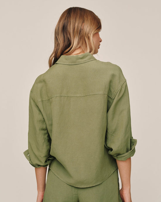 Bella Dahl Boxy Shirt - Olive Leaf View 2