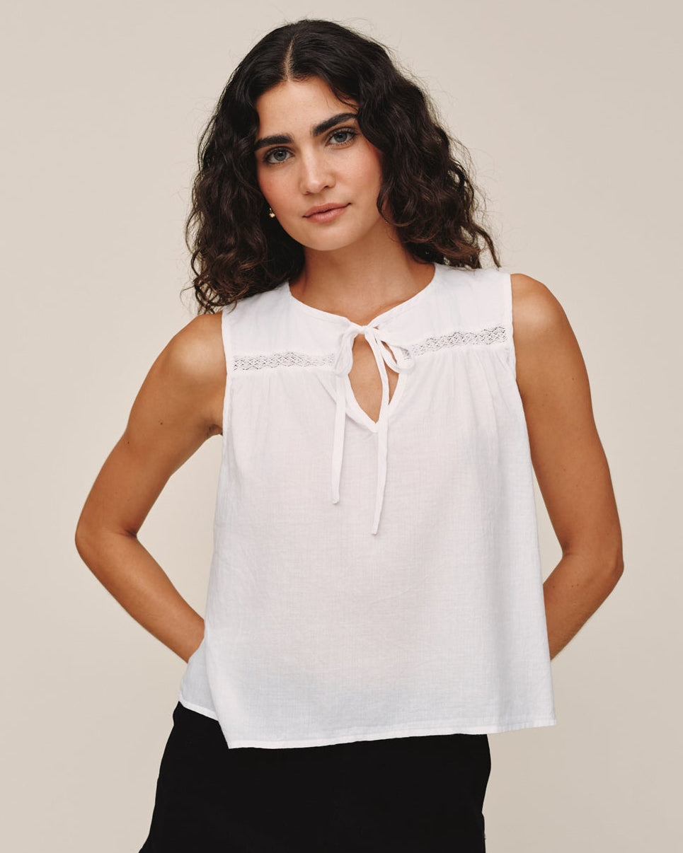 Sleeveless Pullover - White