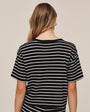 Short Sleeve Tee - Black & Ivory Stripe