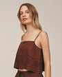 Button Back Cami - Sea Glass Brown