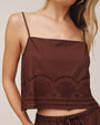 Button Back Cami - Sea Glass Brown