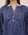 3/4 Sleeve Pullover - Indigo Blues