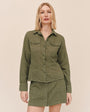 Fitted Trucker Shirt - Olive Green
