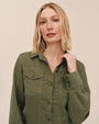 Fitted Trucker Shirt - Olive Green