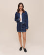 Crop Zip Up Barn Jacket - Dark Rinse Wash