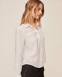 Long Sleeve Shirt With Lace Inset - Ivory