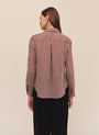 Seamed Button Down Shirt - Vintage Plum Stripe