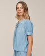 Short Sleeve Pullover With Trim -  Ombre Mist Wash