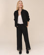 Embroidered Hem Chore Jacket - Black