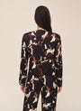 Long Sleeve Button Back Top - Shadow Floral Print