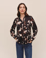 Long Sleeve Round Hem Button Down - Shadow Floral Print