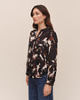 Long Sleeve Round Hem Button Down - Shadow Floral Print