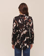 Long Sleeve Round Hem Button Down - Shadow Floral Print