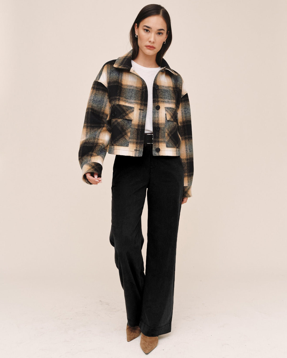 Flap Pocket Jacket - Amber Plaid