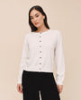 Crew Neck Cardigan - Ivory