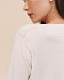 Crew Neck Cardigan - Ivory