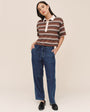 Crop Polo Tee - Rugby Stripe