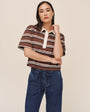 Crop Polo Tee - Rugby Stripe