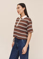 Crop Polo Tee - Rugby Stripe